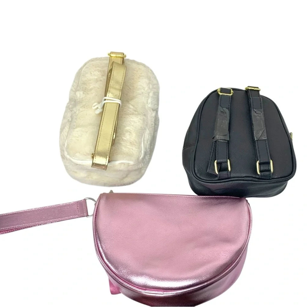 BATH & BODYWORKS Furry Cream Backpack, Glitter Cat Backpack, Pink Bow Clutch